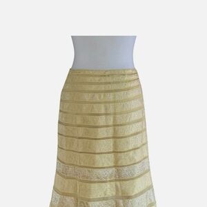 NWOT CARLISLE women’s metallic gold a-line silk skirt